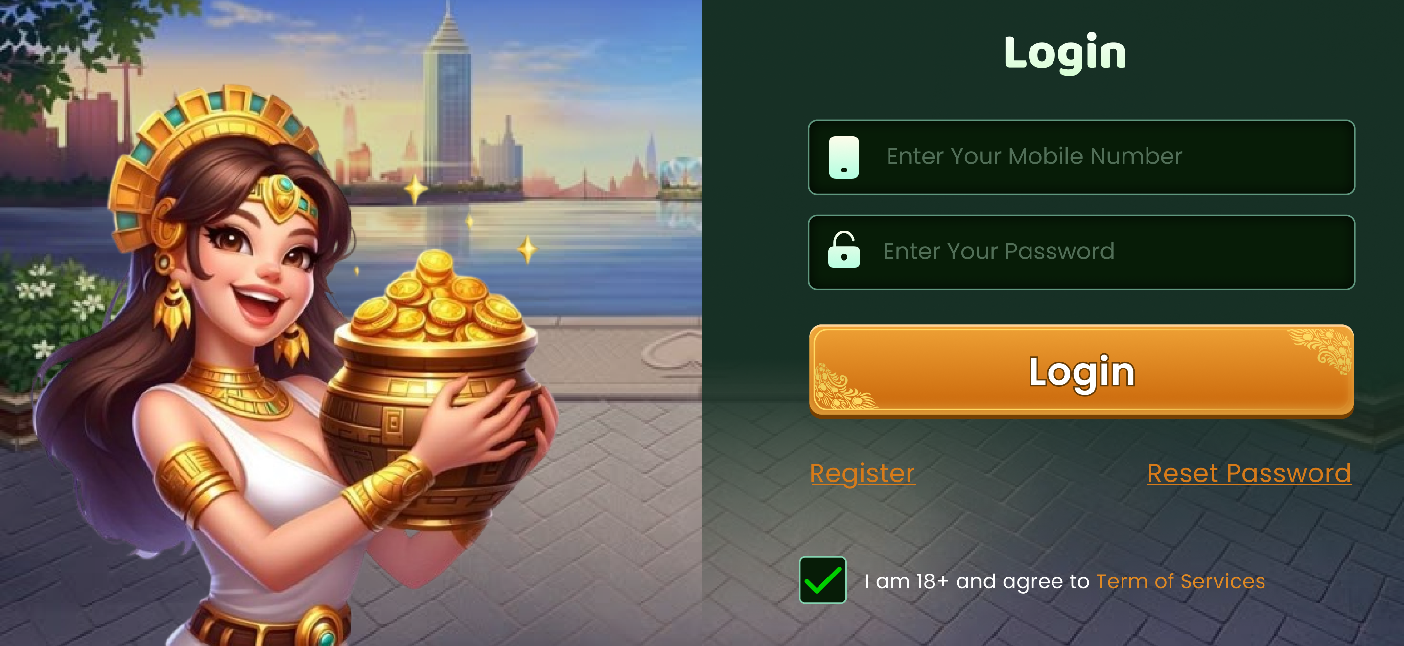 Game screen of pool rummy