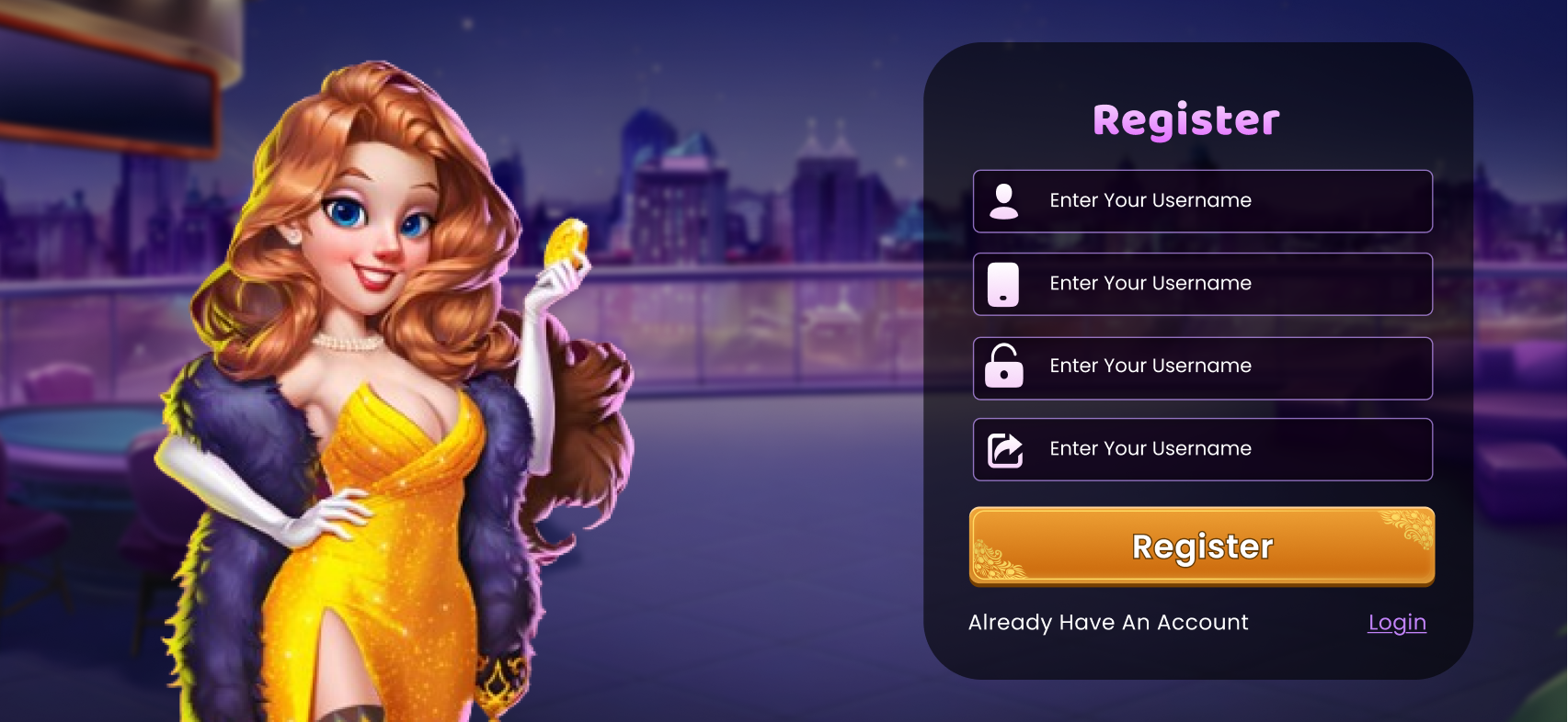 Game screen of pool rummy