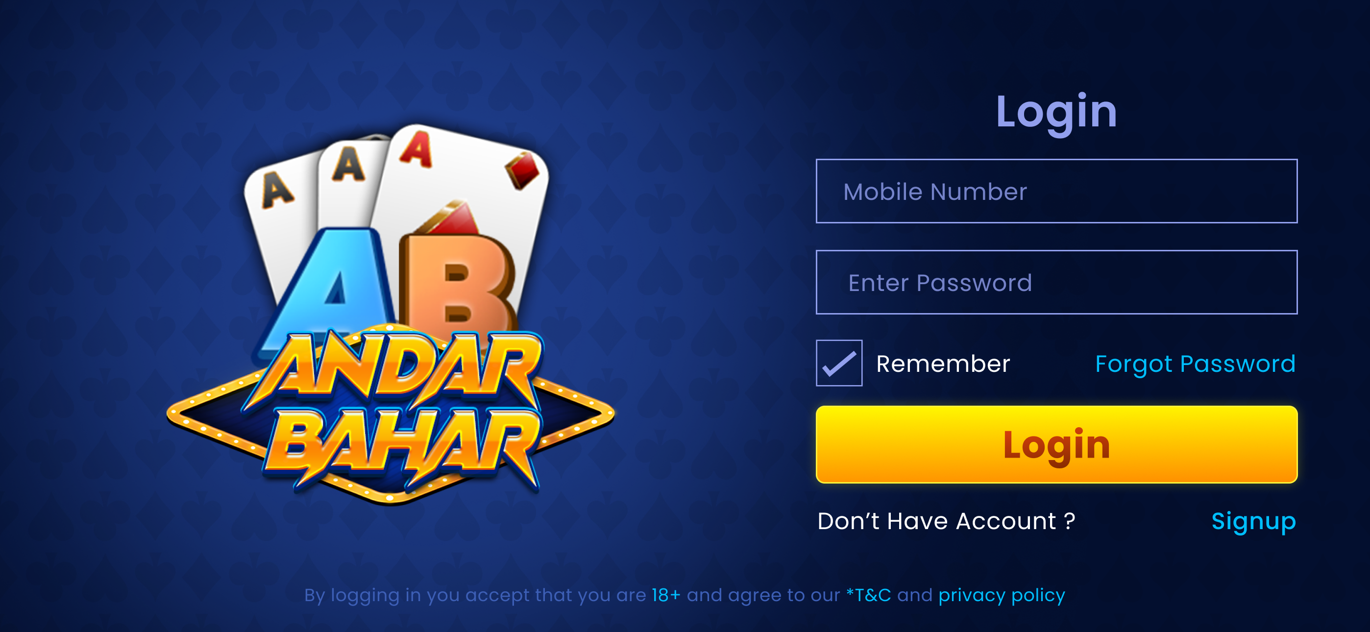 Game screen of deal rummy