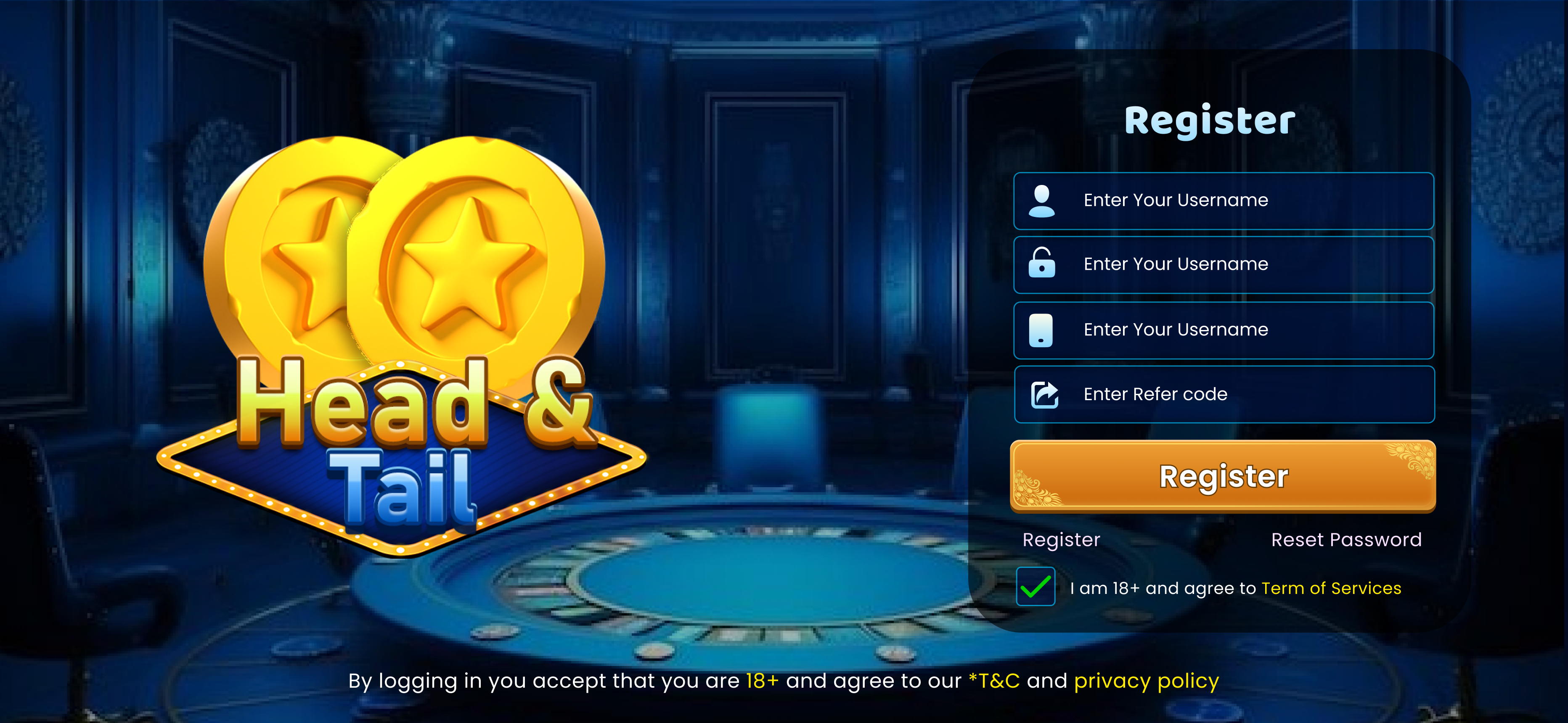 Game screen of pool rummy