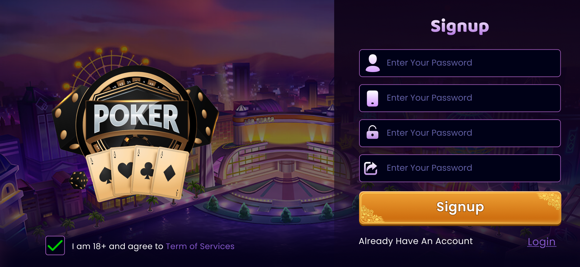 Game screen of deal rummy